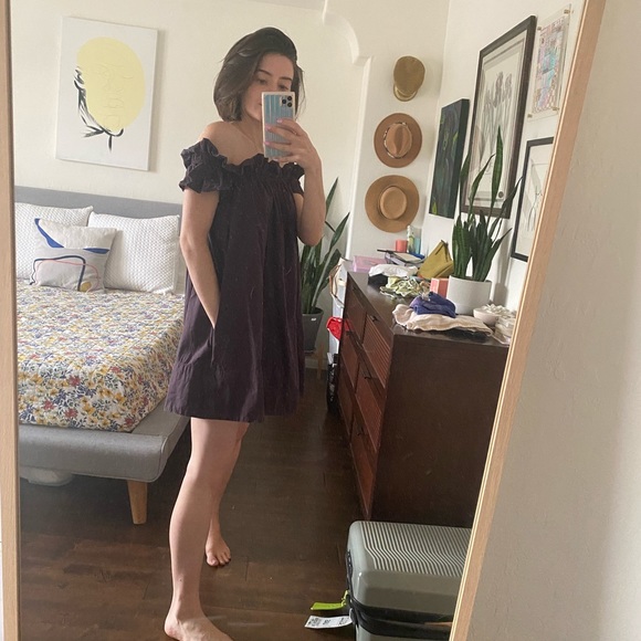 Free People Navy Mini Dress with Pockets - Picture 3 of 7